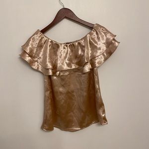 Pink Satin Off the Shoulder Top